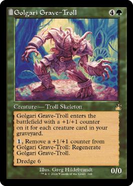 [348]【EN】■旧枠■ゴルガリの墓トロール/Golgari Grave-Troll【RVR】[R][緑]