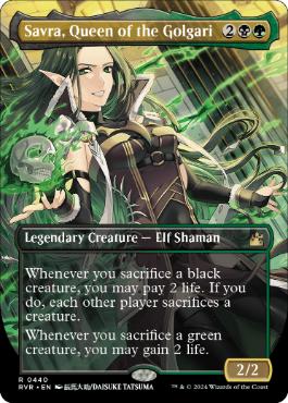 [440]【EN】■ボーダーレス■ゴルガリの女王、サヴラ/Savra, Queen of the Golgari【RVR】[R][多色]