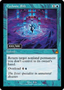 [313]【EN】【ダブルレインボウFOIL】■旧枠■サイクロンの裂け目/Cyclonic Rift(シリアル入り)【RVR】[M][青]