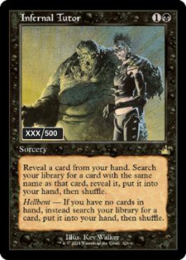 [326]【EN】【ダブルレインボウFOIL】■旧枠■冥府の教示者/Infernal Tutor(シリアル入り)【RVR】[R][黒]