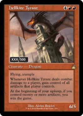 [333]【EN】【ダブルレインボウFOIL】■旧枠■ヘルカイトの暴君/Hellkite Tyrant(シリアル入り)【RVR】[R][赤]
