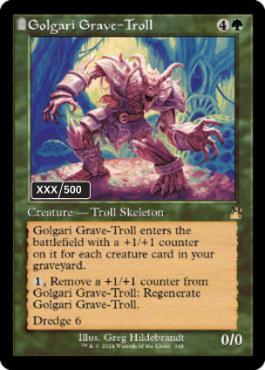 [348]【EN】【ダブルレインボウFOIL】■旧枠■ゴルガリの墓トロール/Golgari Grave-Troll(シリアル入り)【RVR】[R][緑]