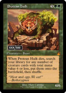 [353]【EN】【ダブルレインボウFOIL】■旧枠■変幻の大男/Protean Hulk(シリアル入り)【RVR】[M][緑]
