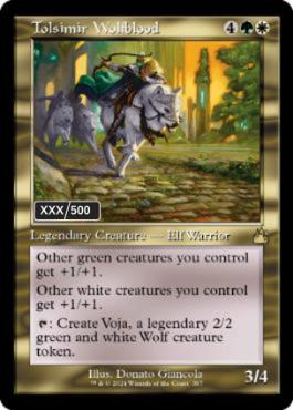 [387]【EN】【ダブルレインボウFOIL】■旧枠■トルシミール・ウルフブラッド/Tolsimir Wolfblood(シリアル入り)【RVR】[R][多色]