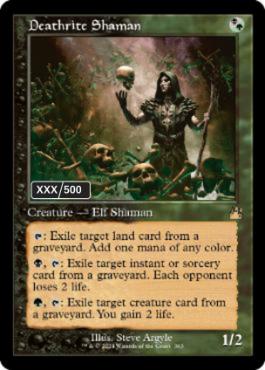 [363]【EN】【ダブルレインボウFOIL】■旧枠■死儀礼のシャーマン/Deathrite Shaman(シリアル入り)【RVR】[R][多色]