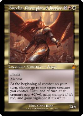 [356]【EN】【FOIL】■旧枠■正義の模範、オレリア/Aurelia, Exemplar of Justice【RVR】[M][多色]