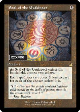 [394]【EN】【ダブルレインボウFOIL】■旧枠■ギルドパクトの印章/Seal of the Guildpact(シリアル入り)【RVR】[R][茶]