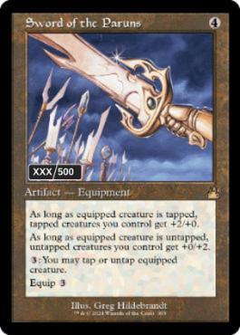 [395]【EN】【ダブルレインボウFOIL】■旧枠■パルンズの剣/Sword of the Paruns(シリアル入り)【RVR】[R][茶]