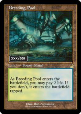 [399]【EN】【ダブルレインボウFOIL】■旧枠■繁殖池/Breeding Pool(シリアル入り)【RVR】[R][土地]