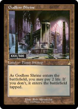 [401]【EN】【ダブルレインボウFOIL】■旧枠■神無き祭殿/Godless Shrine(シリアル入り)【RVR】[R][土地]