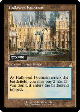 [404]【EN】【ダブルレインボウFOIL】■旧枠■神聖なる泉/Hallowed Fountain(シリアル入り)【RVR】[R][土地]