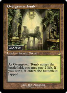 [407]【EN】【ダブルレインボウFOIL】■旧枠■草むした墓/Overgrown Tomb(シリアル入り)【RVR】[R][土地]