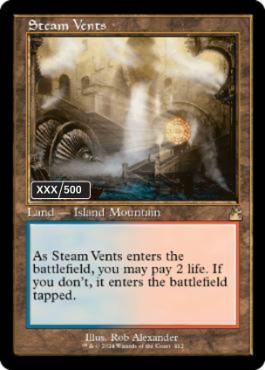 [412]【EN】【ダブルレインボウFOIL】■旧枠■蒸気孔/Steam Vents(シリアル入り)【RVR】[R][土地]