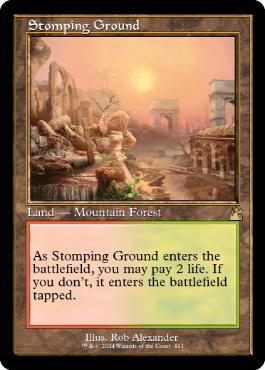 [413]【EN】【FOIL】■旧枠■踏み鳴らされる地/Stomping Ground【RVR】[R][土地]