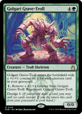 [144]【EN】ゴルガリの墓トロール/Golgari Grave-Troll【RVR】[R][緑]