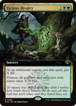 [359]【EN】【FOIL】■拡張アート■悪意ある競争心/Vicious Rivalry【SOS】[多色][R]