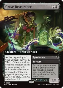 [325]【EN】【FOIL】■拡張アート■墓場の研究者/Grave Researcher【SOS】[黒][R]