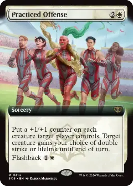 [313]【EN】【FOIL】■拡張アート■練習を積んだ攻撃/Practiced Offense【SOS】[白][R]