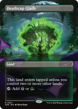 [301]【EN】【FOIL】■ボーダーレス■死天狗茸の林間地/Deathcap Glade【SOS】[土地][R]