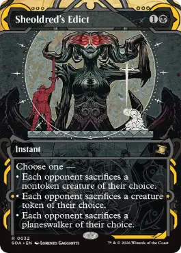 [032]【EN】【FOIL】シェオルドレッドの勅令/Sheoldred's Edict【SOA】[黒][R]