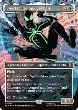 [238]【EN】【テクスチャーFOIL】■ボーダーレス■スペクタキュラー・スパイダーマン/Spectacular Spider-Man》(Stealth)【SPM】[R][白]