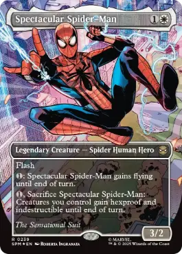 [239]【EN】【テクスチャーFOIL】■ボーダーレス■スペクタキュラー・スパイダーマン/Spectacular Spider-Man》(Sensational)【SPM】[R][白]
