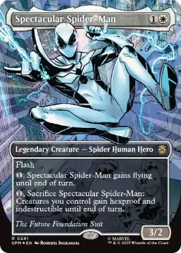 [241]【EN】【テクスチャーFOIL】■ボーダーレス■スペクタキュラー・スパイダーマン/Spectacular Spider-Man》(FF)【SPM】[R][白]
