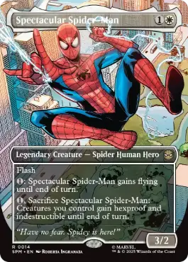 [014]【EN】【FOIL】■ボーダーレス■スペクタキュラー・スパイダーマン/Spectacular Spider-Man【SPM】[R][白]