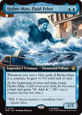 [250]【EN】【FOIL】■拡張アート■液状の重罪犯、ハイドロマン/Hydro-Man, Fluid Felon【SPM】[R][青]