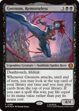 [286]【EN】【FOIL】■PROMO■情け容赦無き者、グウェノム/Gwenom, Remorseless【SPM】[M][黒]