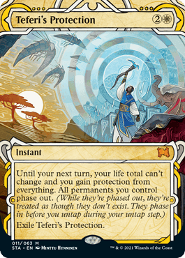 [011]【EN】【エッチングFOIL】テフェリーの防御/Teferi's Protection【STA】[M][白]