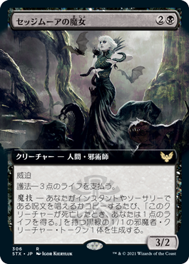[306]【JP】【FOIL】■拡張アート■セッジムーアの魔女/Sedgemoor Witch【STX】[R][黒]