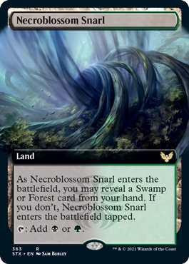 [363]【EN】■拡張アート■屍花の交錯/Necroblossom Snarl【STX】[R][土地]