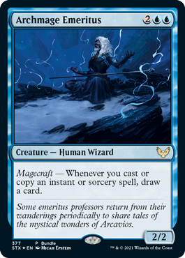 [377]【EN】【FOIL】■PROMO■大魔導師の名誉教授/Archmage Emeritus【STX】[R][青]