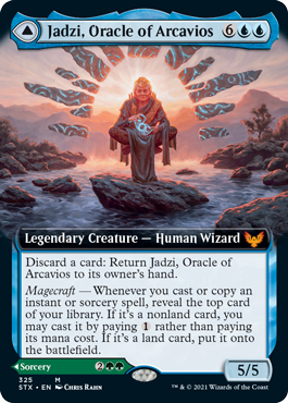 [325]【EN】【FOIL】■拡張アート■アルケヴィオスの神託者、ジャズィ/Jadzi, Oracle of Arcavios【STX】[M][青]