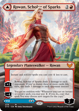 [278]【EN】【FOIL】■ボーダーレス■火花の学者、ローアン/Rowan, Scholar of Sparks【STX】[M][赤]