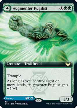 [321]【EN】【FOIL】■拡張アート■増強者の拳闘家/Augmenter Pugilist【STX】[R][緑]