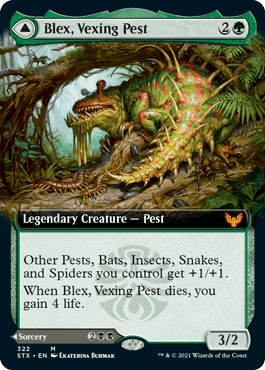 [322]【EN】【FOIL】■拡張アート■厄介な害獣、ブレックス/Blex, Vexing Pest【STX】[M][緑]