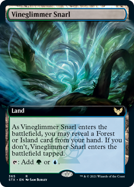 [365]【EN】【FOIL】■拡張アート■蔦明の交錯/Vineglimmer Snarl【STX】[R][土地]