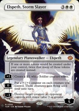 [398]【EN】【FOIL】■ボーダーレス■嵐の討伐者、エルズペス/Elspeth, Storm Slayer【TDM】[M][白]