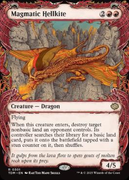 [301]【EN】【FOIL】■ショーケース■マグマのヘルカイト/Magmatic Hellkite【TDM】[R][赤]