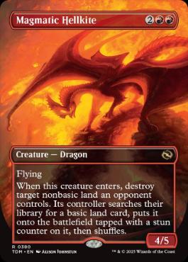 [380]【EN】【FOIL】■ボーダーレス■マグマのヘルカイト/Magmatic Hellkite【TDM】[R][赤]