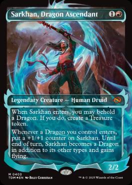 [403]【EN】【FOIL】■ショーケース■龍へと昇る者、サルカン/Sarkhan, Dragon Ascendant【TDM】[M][赤]