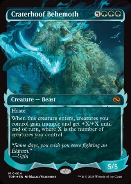 [404]【EN】【FOIL】■ショーケース■孔蹄のビヒモス/Craterhoof Behemoth【TDM】[M][緑]