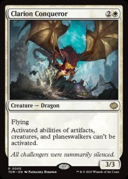 [005]【EN】【FOIL】鳴り渡る龍哮の征服者/Clarion Conqueror【TDM】[R][白]