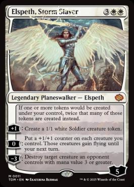 [011]【EN】【FOIL】嵐の討伐者、エルズペス/Elspeth, Storm Slayer【TDM】[M][白]