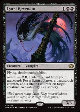[086]【EN】【FOIL】カルシの帰還者/Qarsi Revenant【TDM】[R][黒]