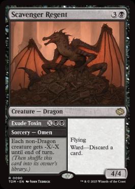 [090]【EN】【FOIL】ゴミあさりの執政/Scavenger Regent【TDM】[R][黒]