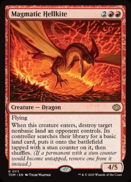 [111]【EN】【FOIL】マグマのヘルカイト/Magmatic Hellkite【TDM】[R][赤]