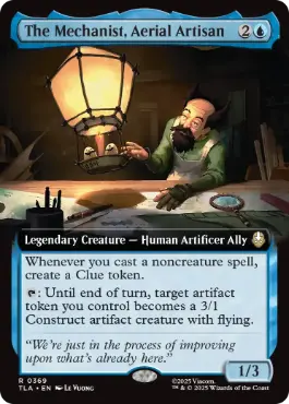 [369]【EN】【FOIL】■拡張アート■航空職人、機械技師/The Mechanist, Aerial Artisan【TLA】[R][青]